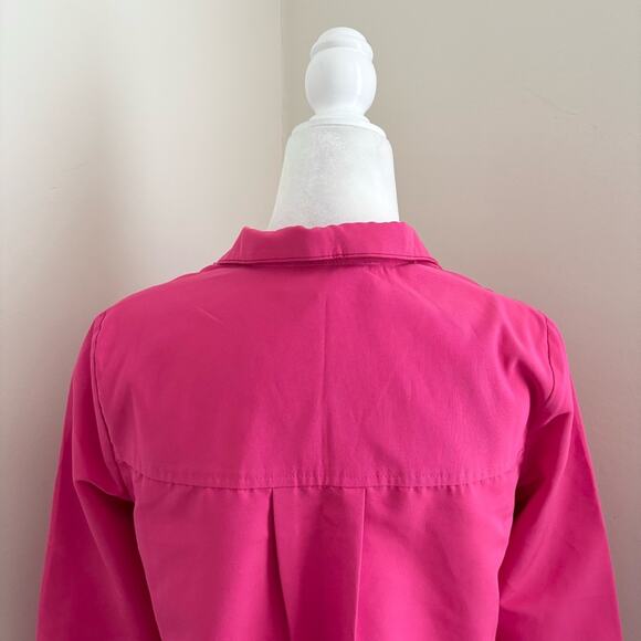 Tuckernuck Fuchsia Stretch Crepe Avery Mini Dress 3/4 Sleeves Neon Pink Vibrant - Picture 7 of 8